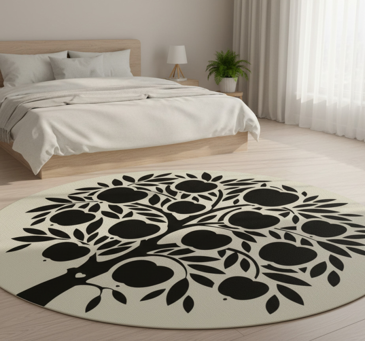 Bedroom vinyl rug family tree names - TenStickers