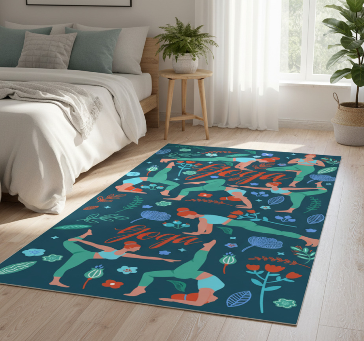 Bedroom vinyl rug for yoga practice - TenStickers