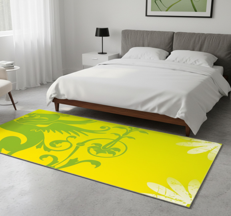 Bedroom vinyl rug green dragon decorative vinyl - TenStickers