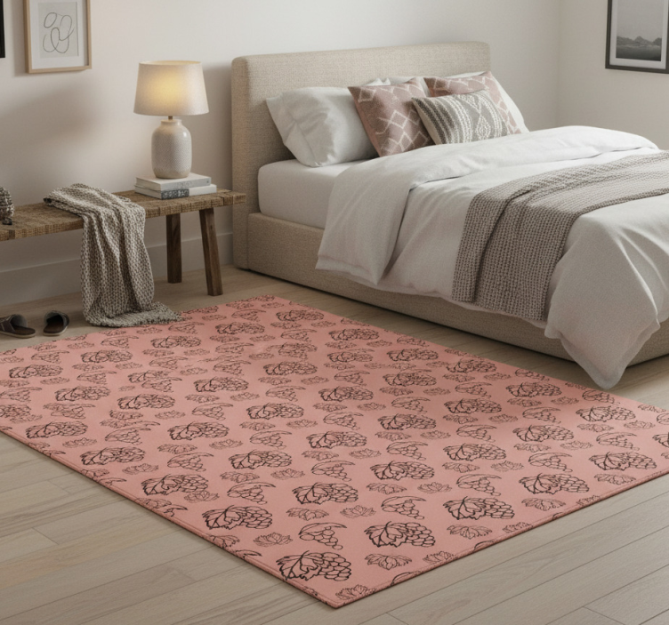 Bedroom vinyl rug in african style rose grape design - TenStickers