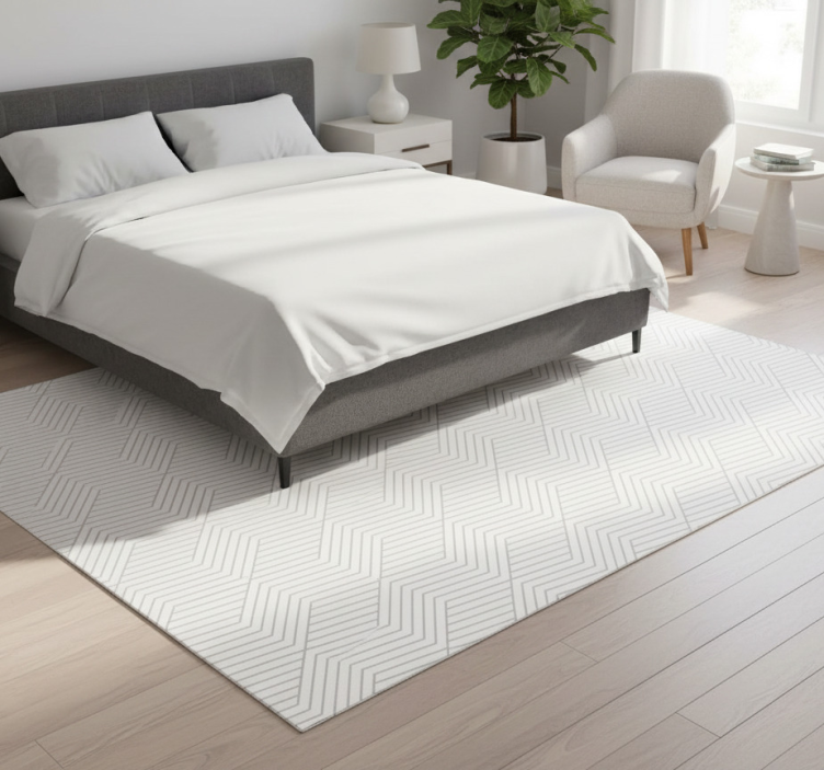 Bedroom vinyl rug in modern octagon design - TenStickers