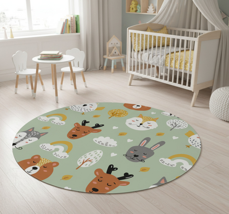 Kids vinyl rug nordic mountains design - TenStickers