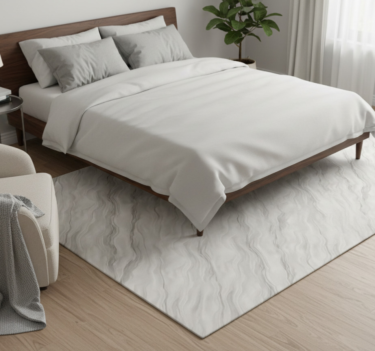 Bedroom vinyl rug light grey crystal pattern - TenStickers