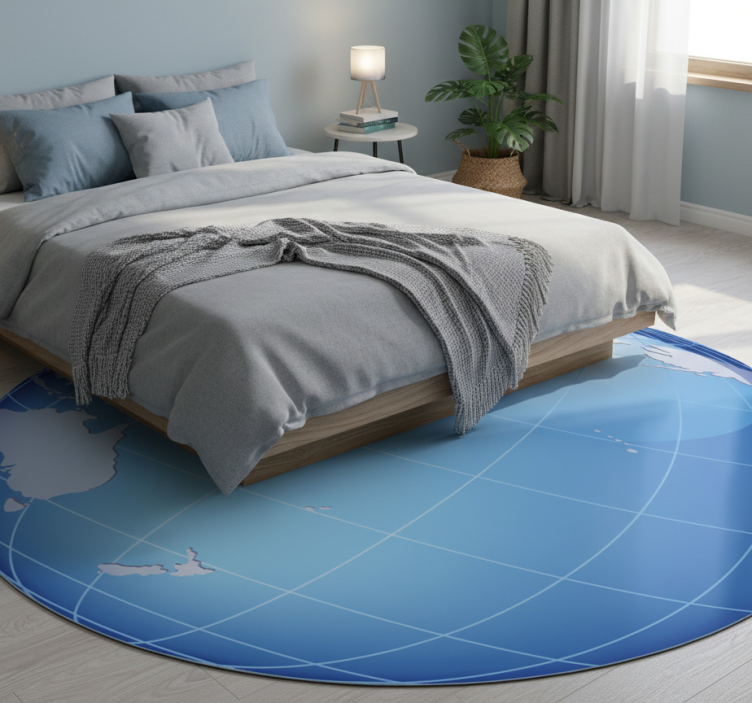 Bedroom vinyl rug pacific ocean blue vinyl world - TenStickers