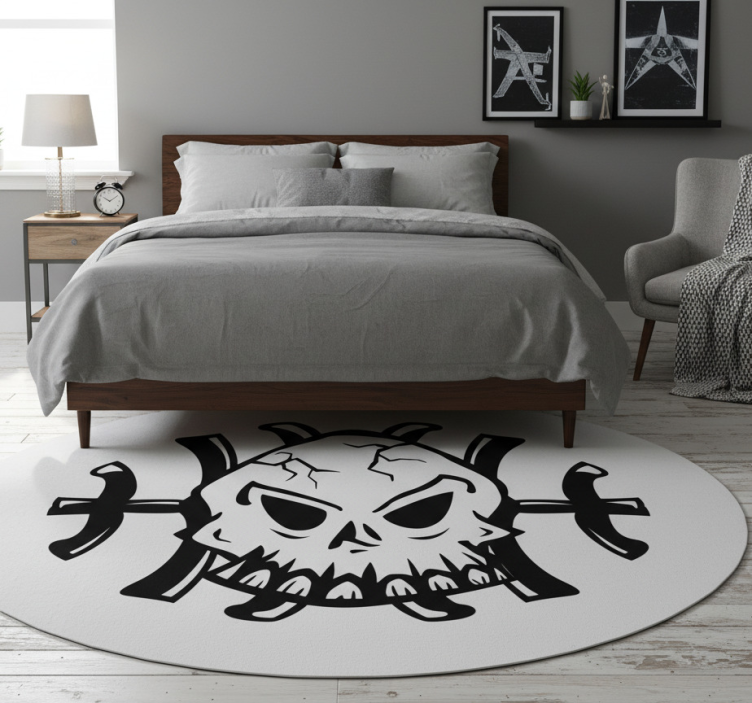 Bedroom vinyl rug skull logo decorative vinyl - TenStickers
