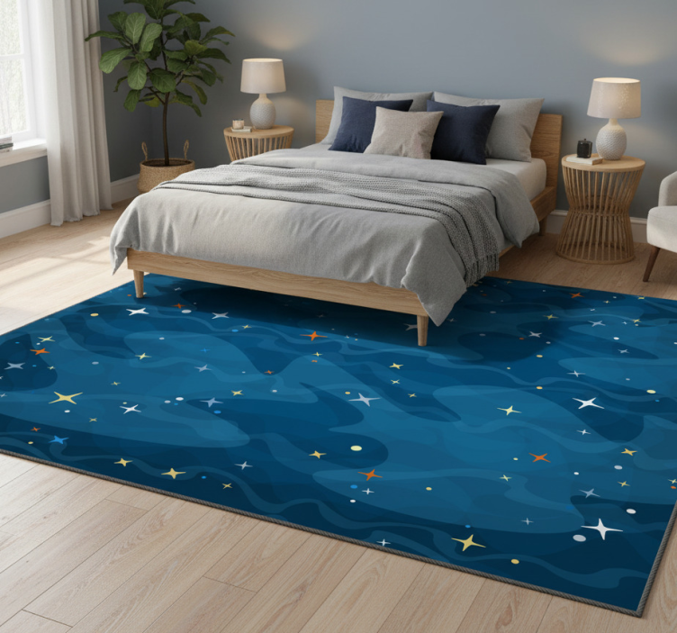 Bedroom vinyl rug starry camouflage design - TenStickers