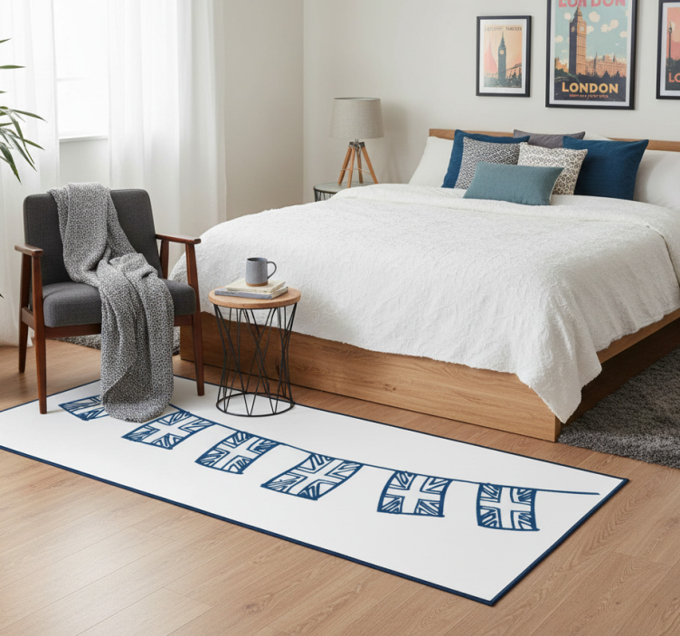 Bedroom vinyl rug uk bunting design - TenStickers