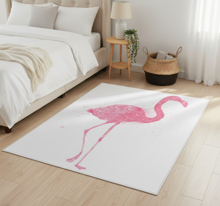 Bedroom vinyl rug watercolor flamenco - TenStickers
