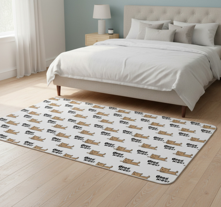 Bedroom vinyl rug with adorable sleeping puppy - TenStickers