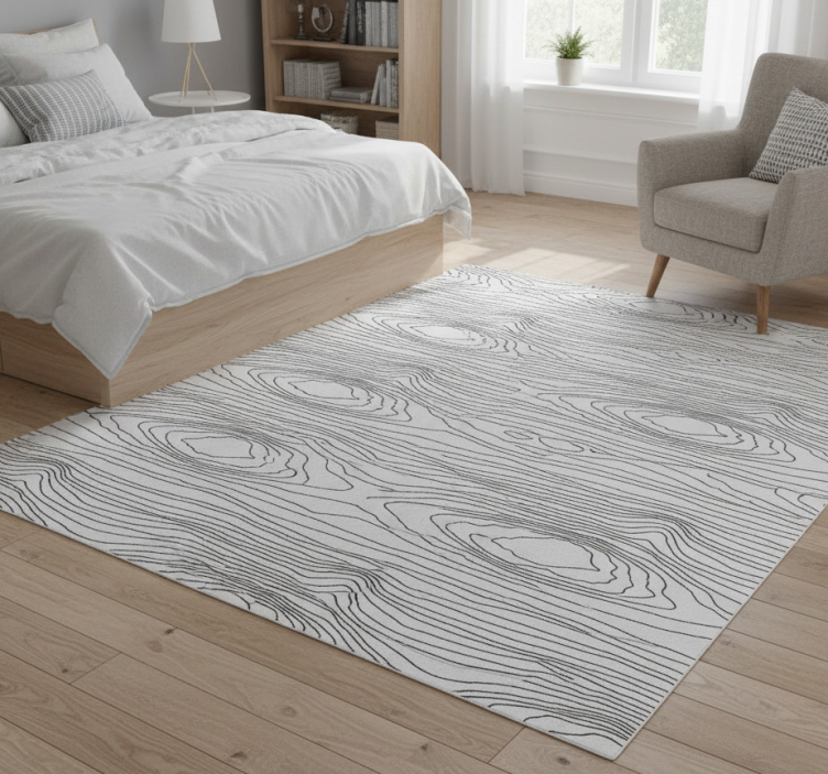 Bedroom vinyl rug with black nature stripes - TenStickers