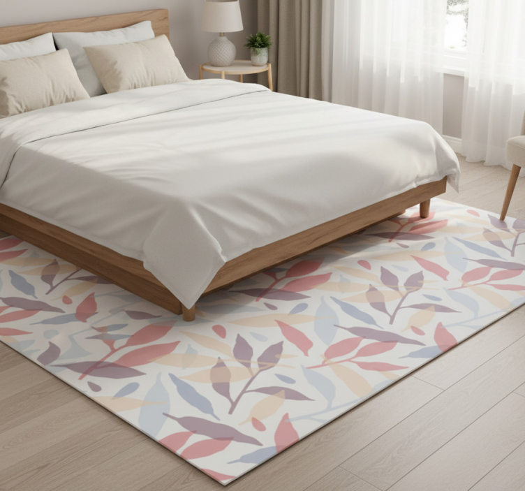 Bedroom vinyl rug with colorful tree branches - TenStickers