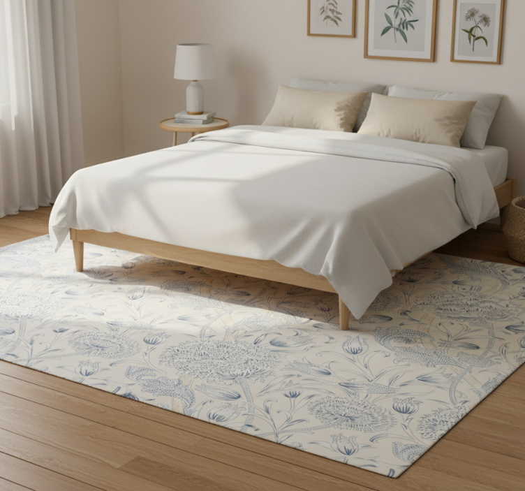 Bedroom vinyl rug with floral design for wardrobe - TenStickers
