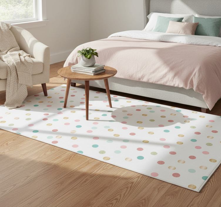 Bedroom vinyl rug with glitter confetti dots - TenStickers