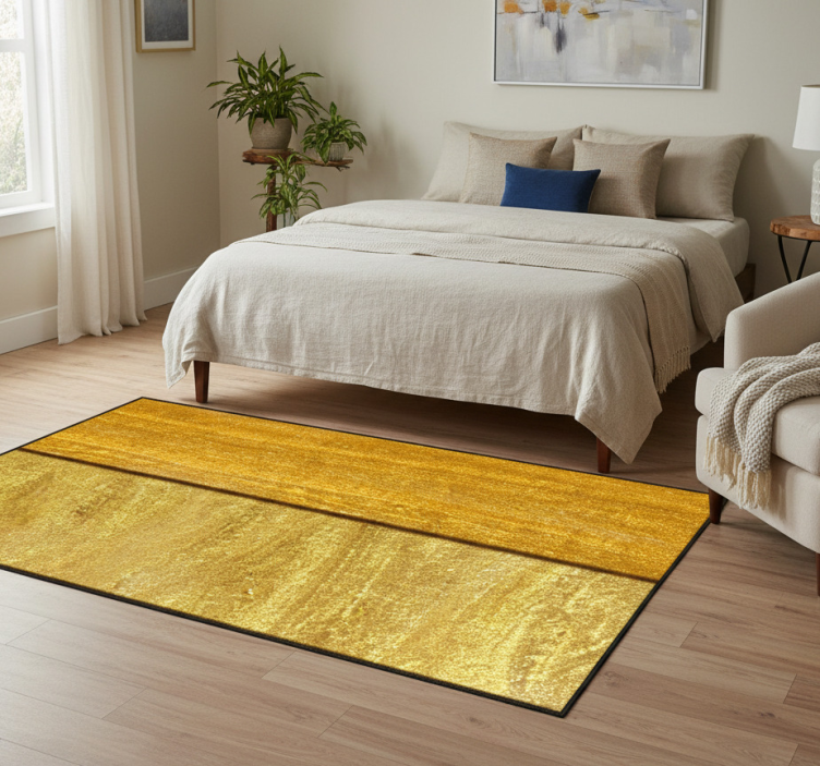 Bedroom vinyl rug with golden textured surface - TenStickers