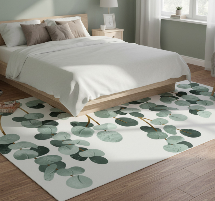Bedroom vinyl rug with hanging plants design - TenStickers