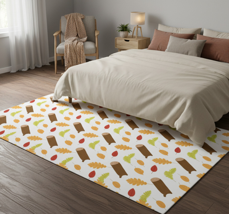 Bedroom vinyl rug with multicolored trees - TenStickers