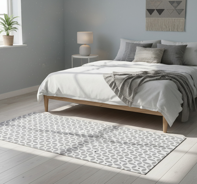Bedroom vinyl rug with nordic style seamless circles - TenStickers