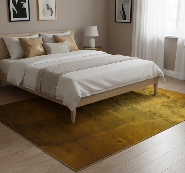 Bedroom vinyl rug with retro golden tangled design - TenStickers