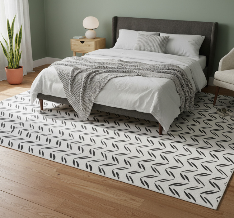 Bedroom vinyl rug with simple varied stripes - TenStickers