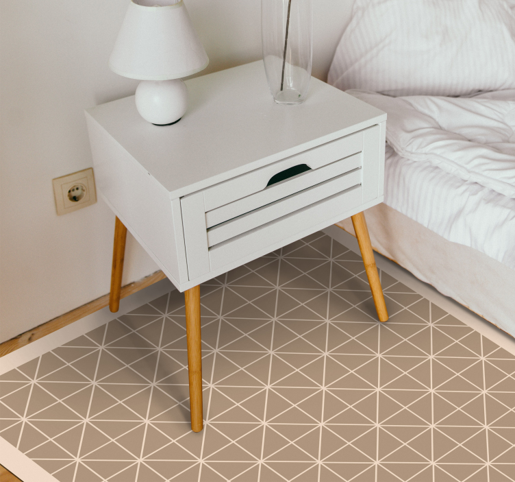 Beige patterned tile geometric rugs - TenStickers