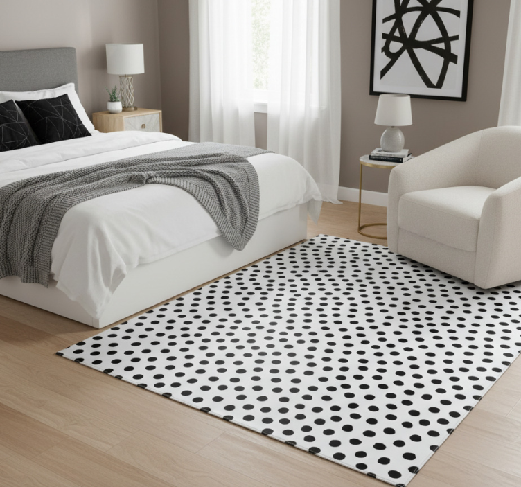 Black and white dalmatian animal print vinyl rug - TenStickers
