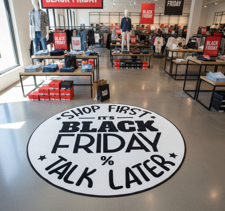 Black friday vinyl rug, buy now, discuss later - TenStickers