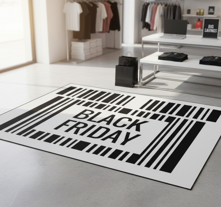 Black friday vinyl rug codebar - TenStickers