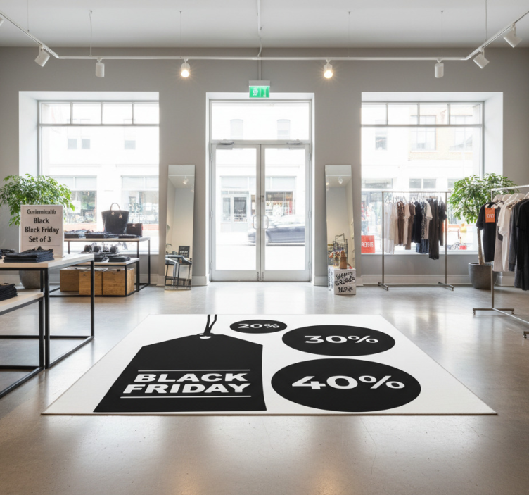 Black friday vinyl rug customizable set of 3 - TenStickers