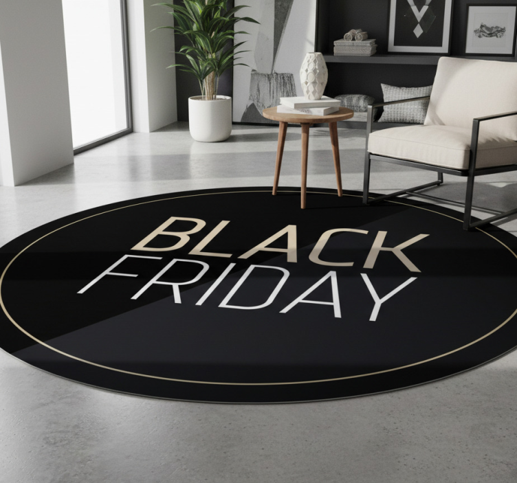 Black friday vinyl rug elegant sticker promo - TenStickers