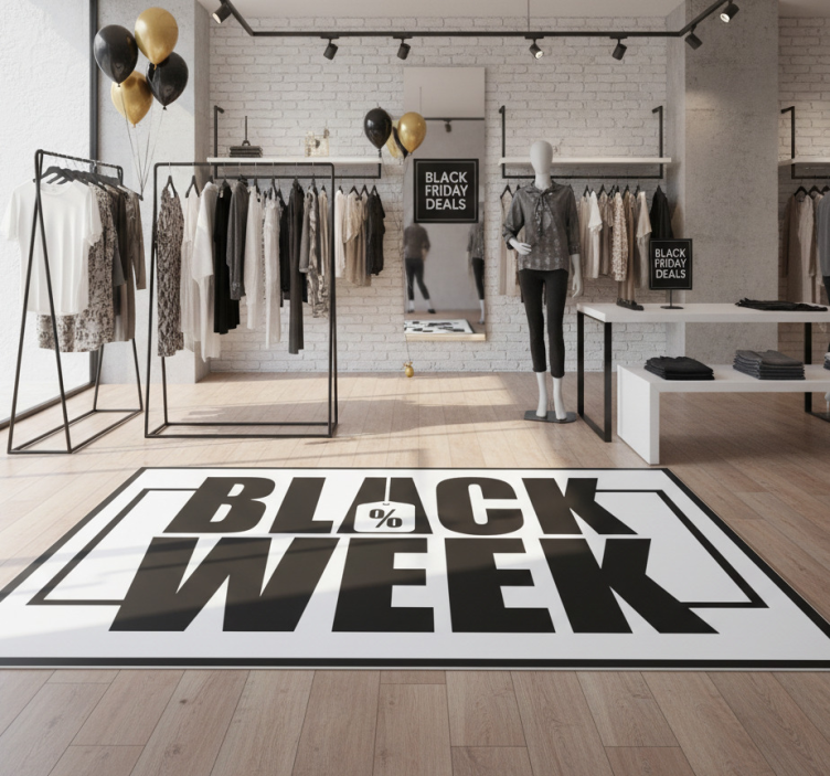 Black friday vinyl rug for window display - TenStickers