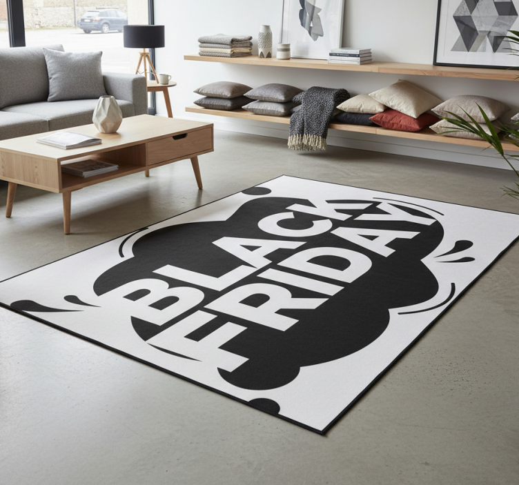 Black friday vinyl rug paint splash - TenStickers