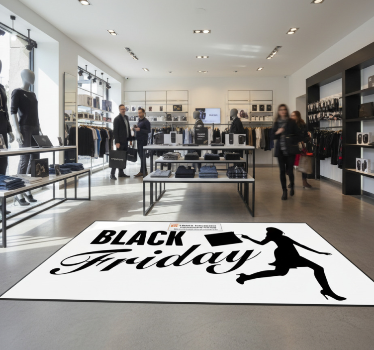 Black friday vinyl rug for women shopping - TenStickers
