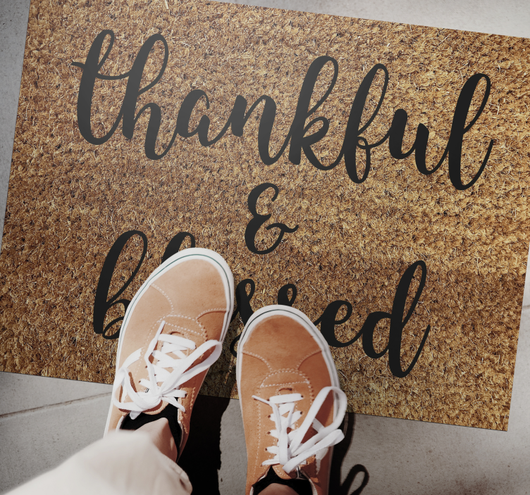 Thankful and blessed custom rug - TenStickers