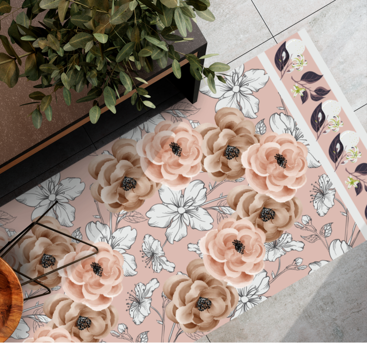 Botanical Floral Sophistication floral vinyl rug - TenStickers