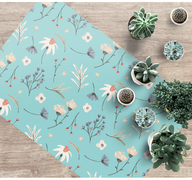 Blooming pattern floral vinyl rug - TenStickers
