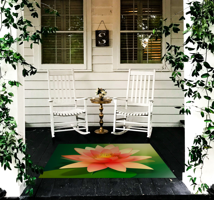 Blooming Lotus floral vinyl rug - TenStickers