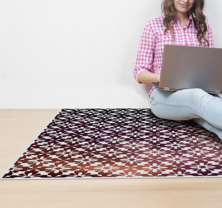 Flower Gradient floral vinyl rug - TenStickers
