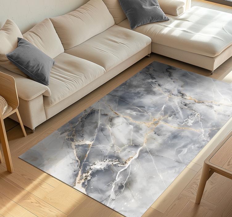 Bluish grey shade marble vinyl rug - TenStickers