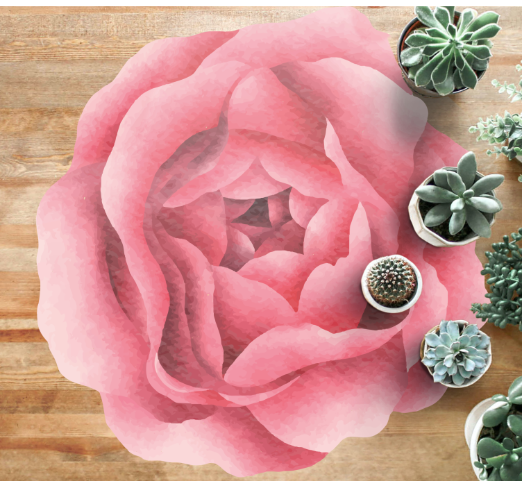 Blush Pink Bloom floral vinyl rug - TenStickers