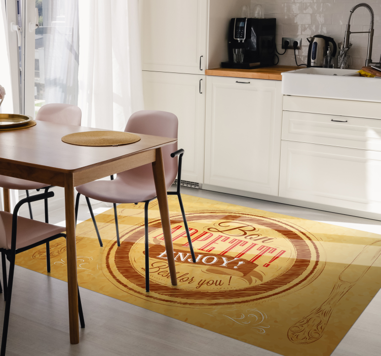 Bon Appetit Enjoy custom rug - TenStickers