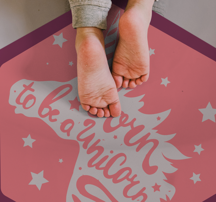 Born Unicorn nursery vinyl rug - TenStickers