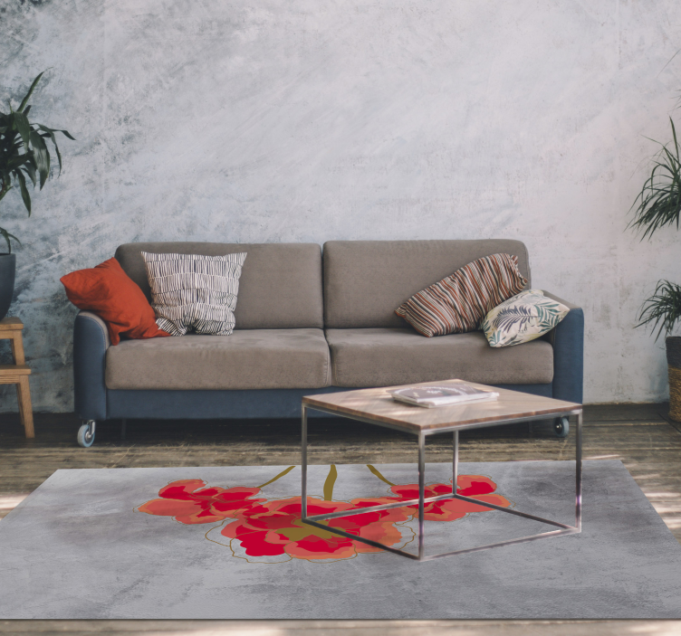 Botanical Bloom Trio floral vinyl rug - TenStickers