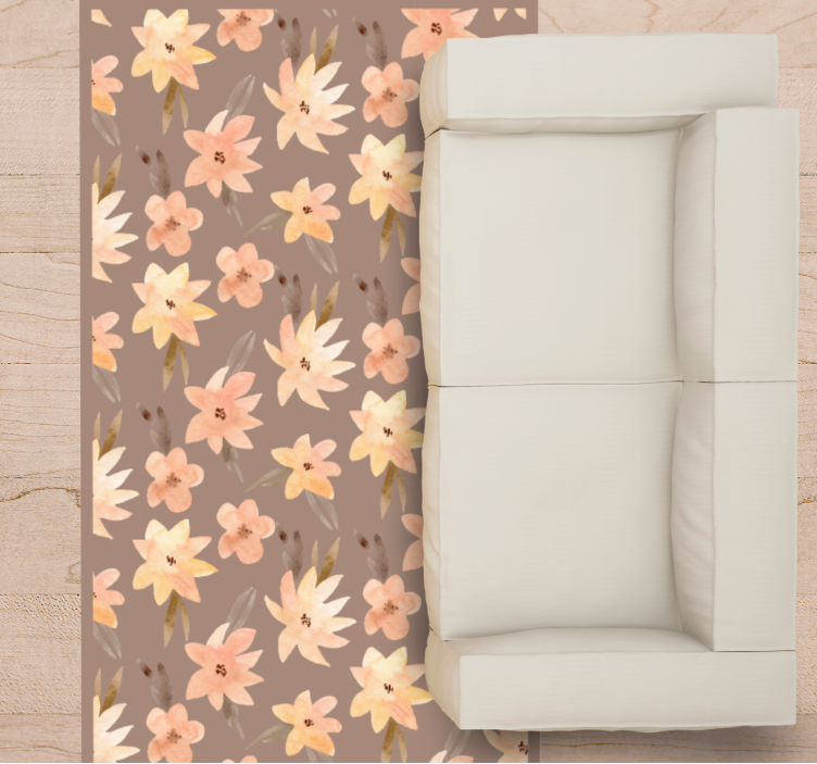 Floral Element Collection floral vinyl rug - TenStickers
