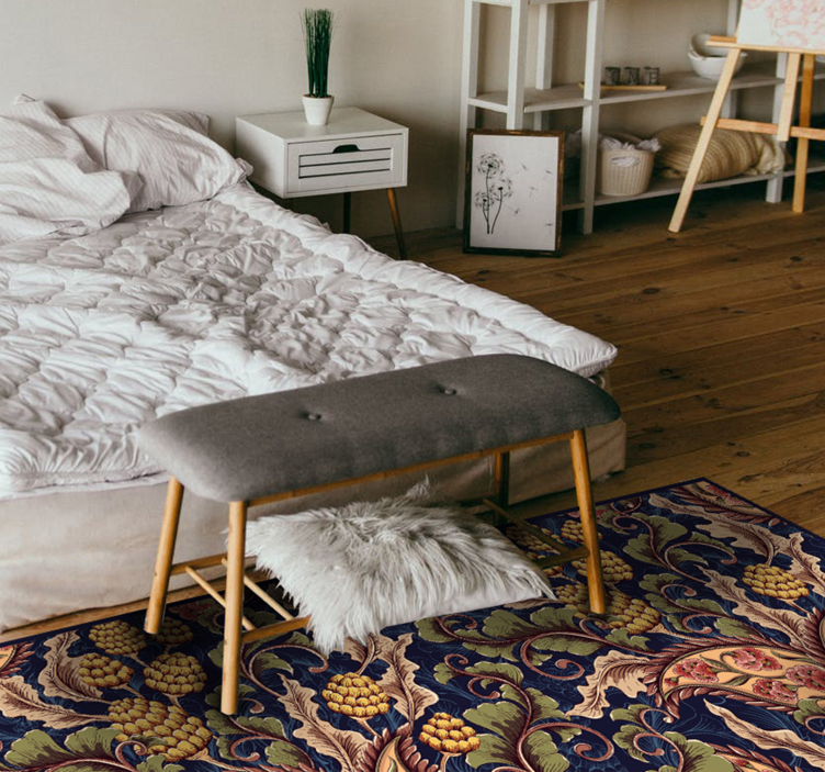 Botanical Decoration floral vinyl rug - TenStickers