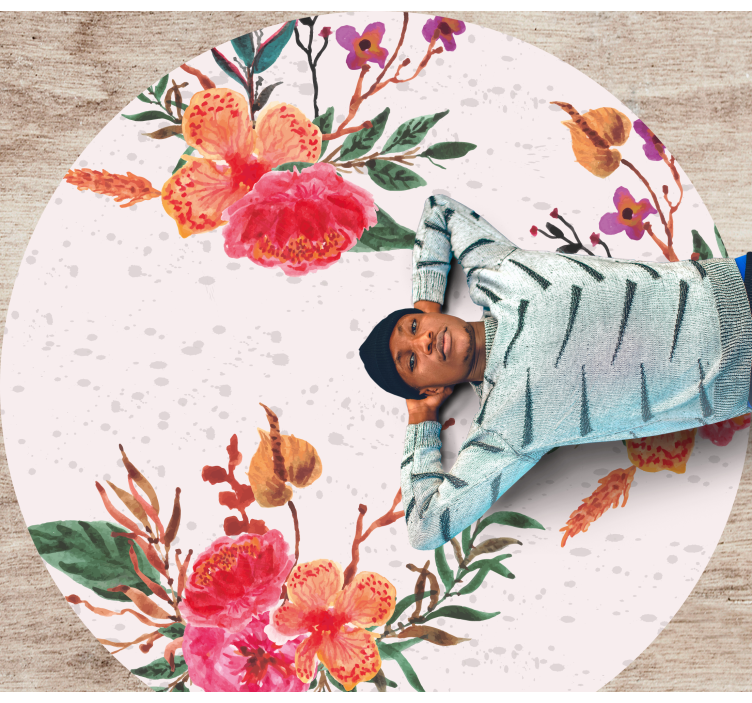 Peonies and orchids floral vinyl rug - TenStickers