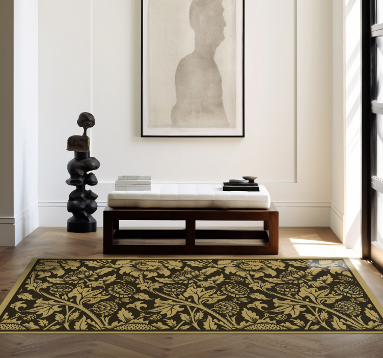 Botanical Floral Pattern Rug - TenStickers
