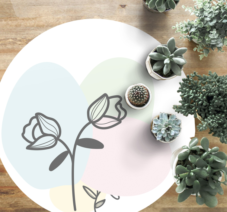 Botanical Heart Rug floral vinyl rug - TenStickers
