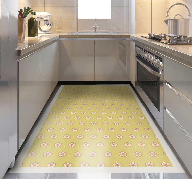 Botanical Kitchen Accessory floral vinyl rug - TenStickers