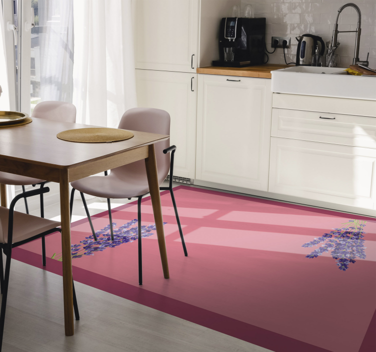 Botanical Lavender Highlights floral vinyl rug - TenStickers