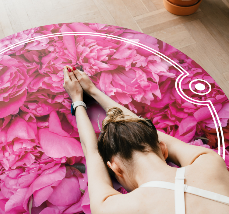 Botanical Meditation Area floral vinyl rug - TenStickers